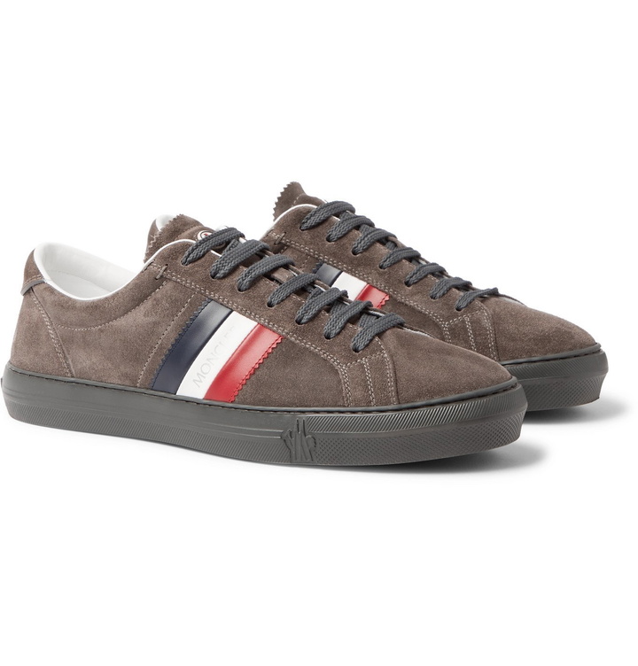 Photo: Moncler - New Monaco Suede and Leather Sneakers - Gray