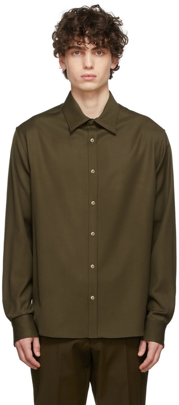 Photo: Agnona Green Super 130 Flanella Shirt