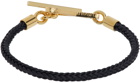 AMI Paris Black & Gold Ami de Cœur Cord Bracelet