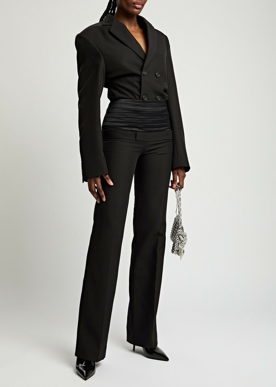 Coperni Double-breasted Twill Blazer Bodysuit Black
