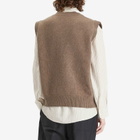 Róhe Men's Boiled Wool Knitted Vest in Taupe Melange