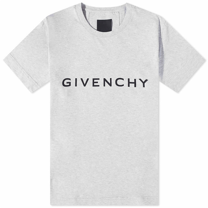 Photo: Givenchy Men's Logo T-Shirt in Light Grey Melange