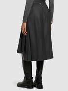 THOM BROWNE Pleated Drop Back Midi Skirt