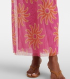 Cala de la Cruz Daphne printed mesh midi dress