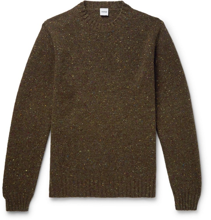 Photo: Aspesi - Donegal Wool Sweater - Men - Green