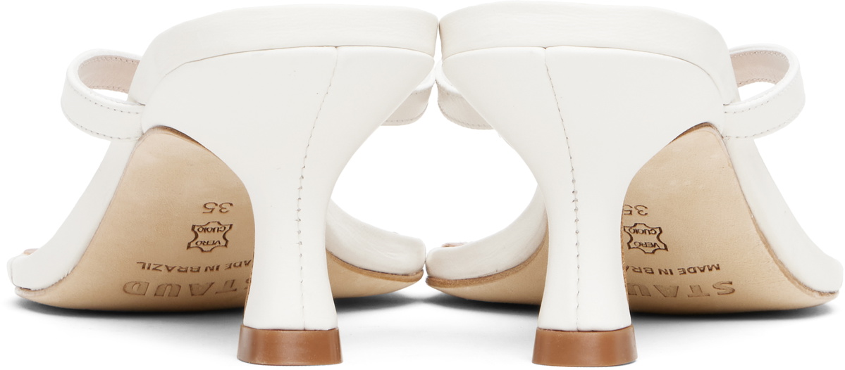 Staud White Freja Kitten Heeled Sandals