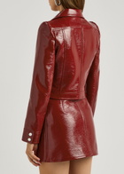 Courrèges Logo Cropped Vinyl Jacket Red