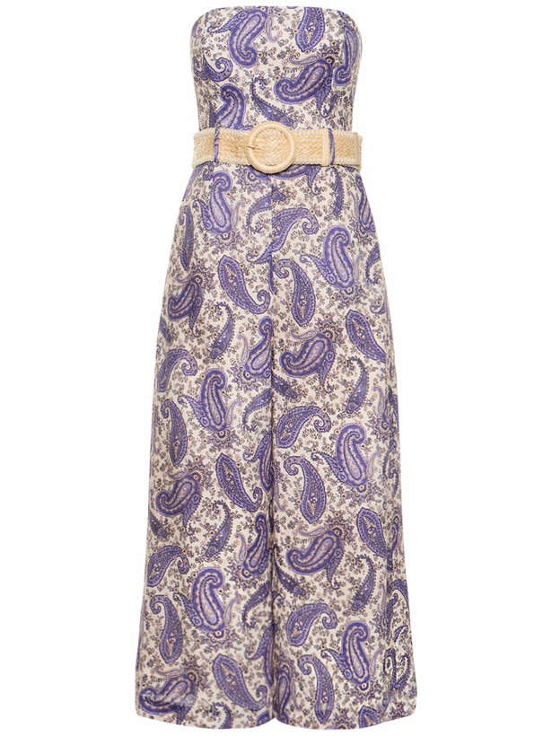 Photo: ZIMMERMANN - Devi Printed Linen Strapless Jumpsuit