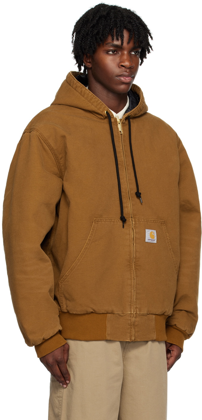 Tan jacket with cheap hood