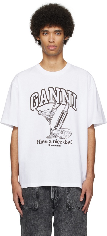 Photo: GANNI White Cocktail T-Shirt