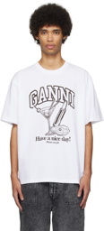 GANNI White Cocktail T-Shirt