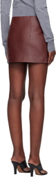 REMAIN Birger Christensen Burgundy Bonded Leather Miniskirt