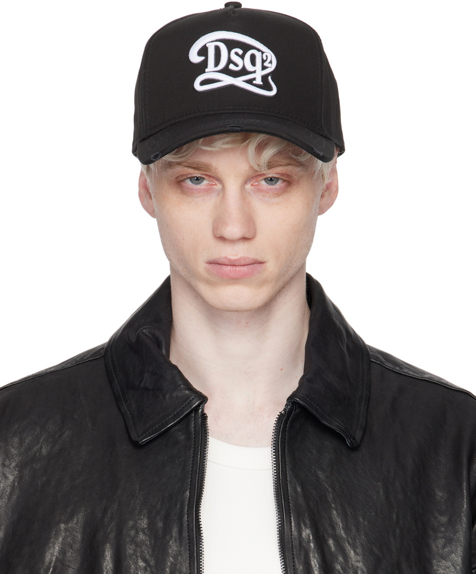 Dsquared2 Black Embroidered Cap Dsquared2