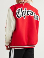 Jeff Hamilton - Bulls Appliquéd Felt and Leather Varsity Jacket - Red