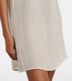 Leset Stella sequined linen-blend minidress