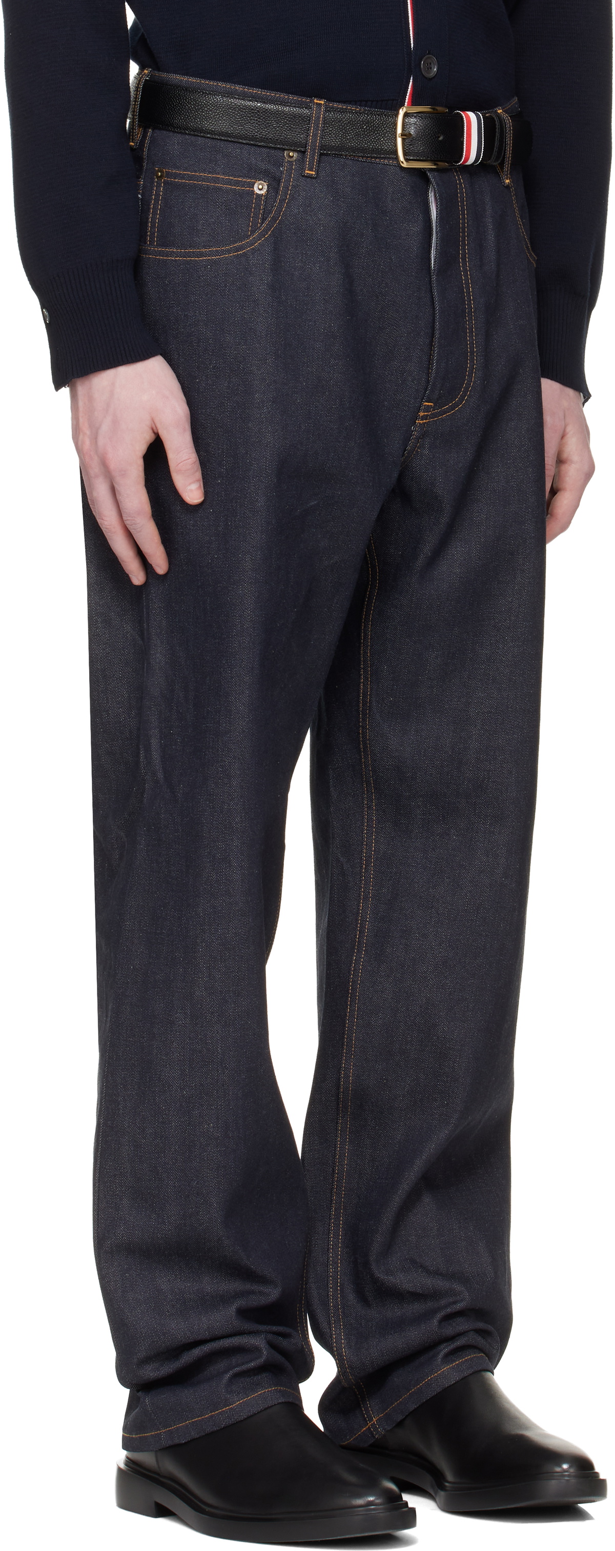 Thom Browne Navy Selvedge Denim 5-Pocket Jeans