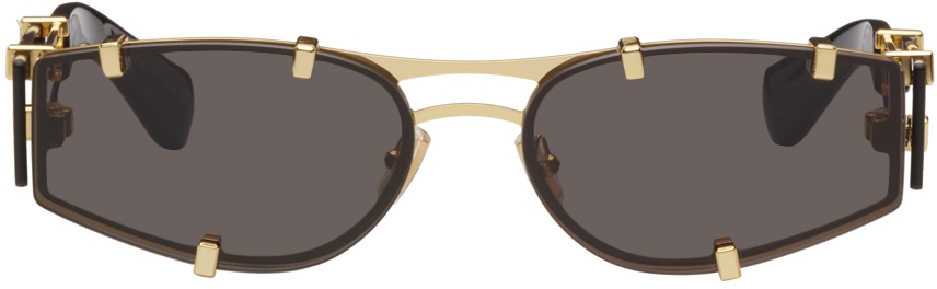 Photo: Bottega Veneta Gold Grip Cat-Eye Sunglasses