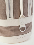 Brunello Cucinelli - Leather-Trimmed Canvas Weekend Bag