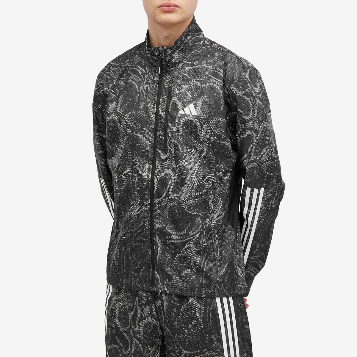 Adidas Running Men's Adidas OTR E AOP Jacket in Black Adidas Running