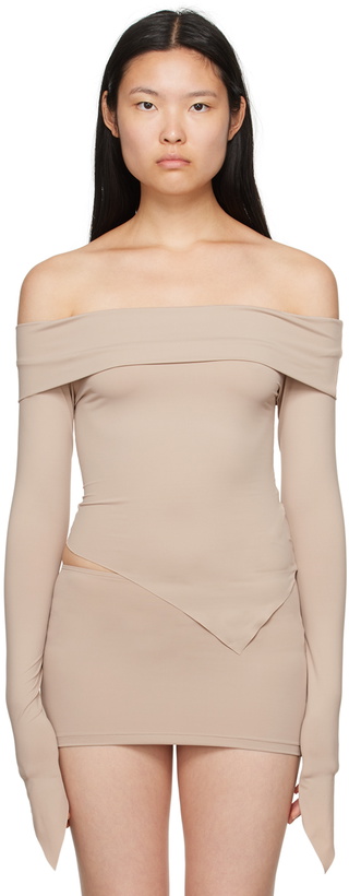Photo: BINYA SSENSE Exclusive Taupe Abril Long Sleeve T-Shirt