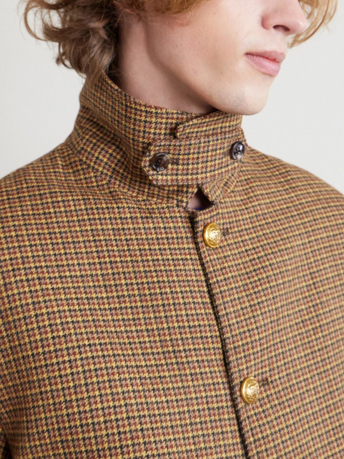 Valentino Garavani - Padded Houndstooth Virgin Wool Bomber Jacket - Brown