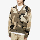 Patta Men's Woodland Camo Knitted Cardigan in Multi/Woodland Camo