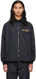 Moschino Black Nylon Logo Jacket
