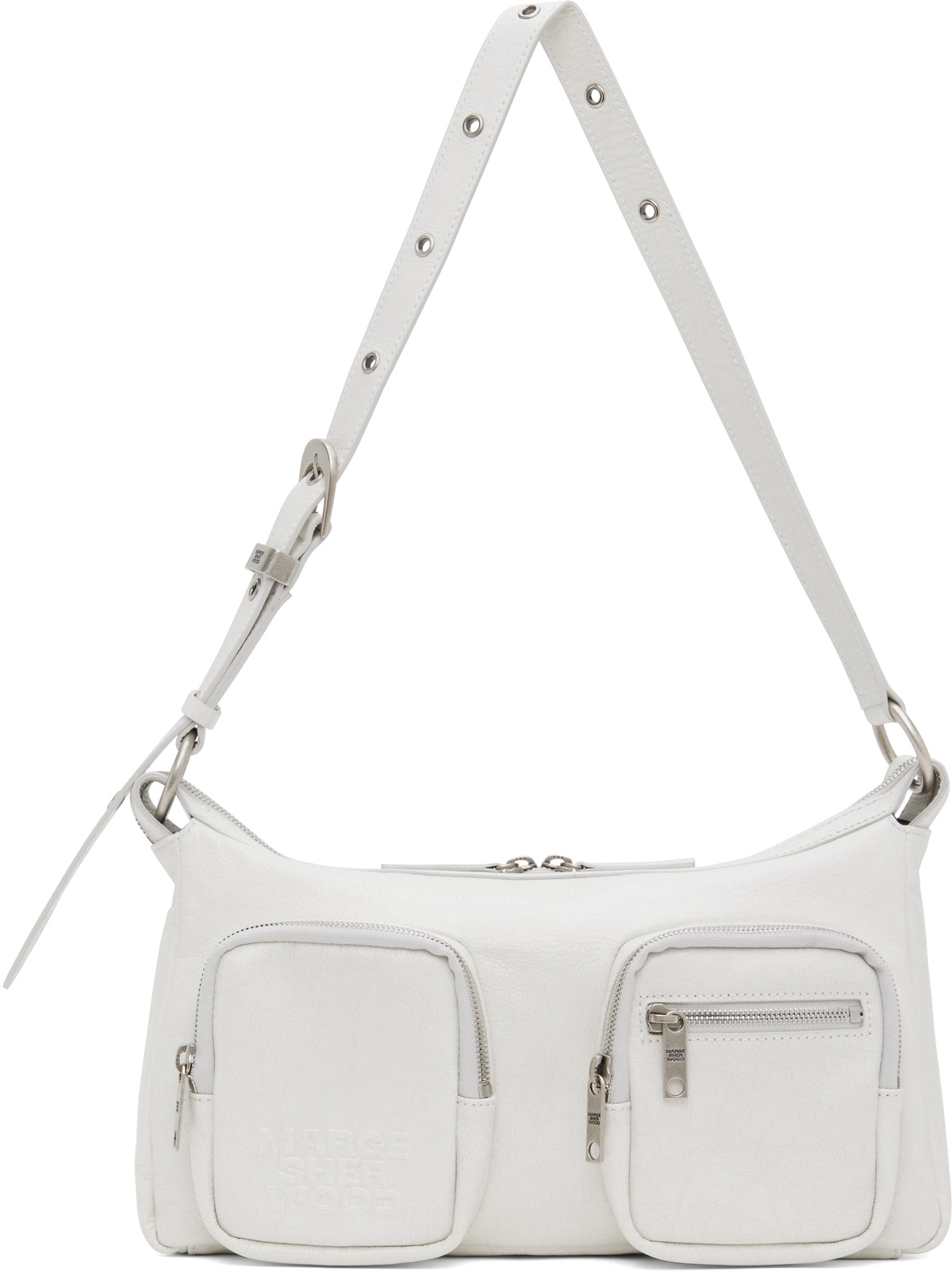 [Margesherwood ] / ☆ OUTPOCKET MINI DRESS / off white Outpocket Hobo Mini in Off White Cracked by Margesherwood