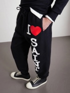 SAINT MXXXXXX - I Love Saint Tapered Printed Cotton-Jersey Sweatpants - Black