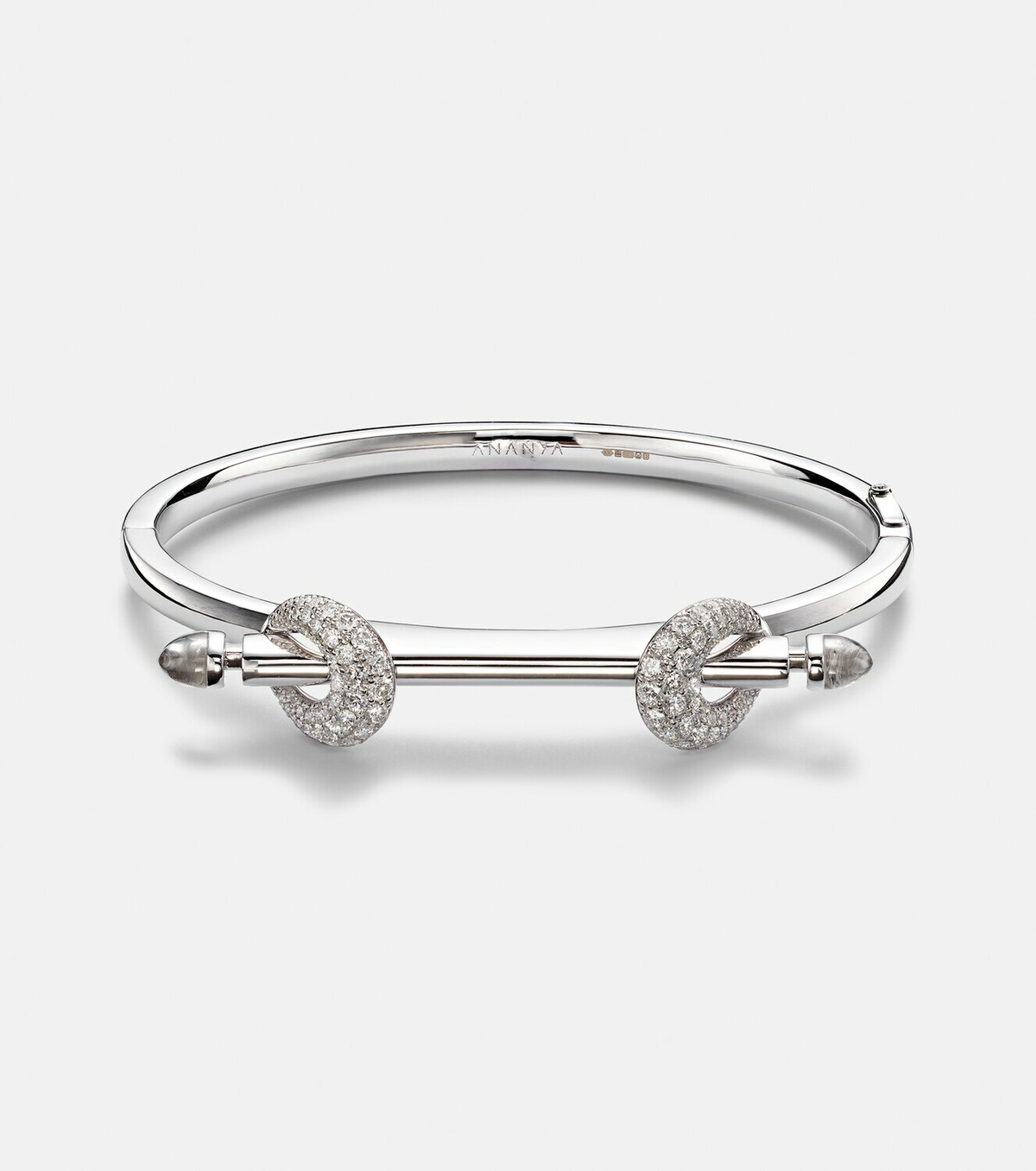 Ananya Chakra Icon 18kt white gold bracelet with diamonds and quartz