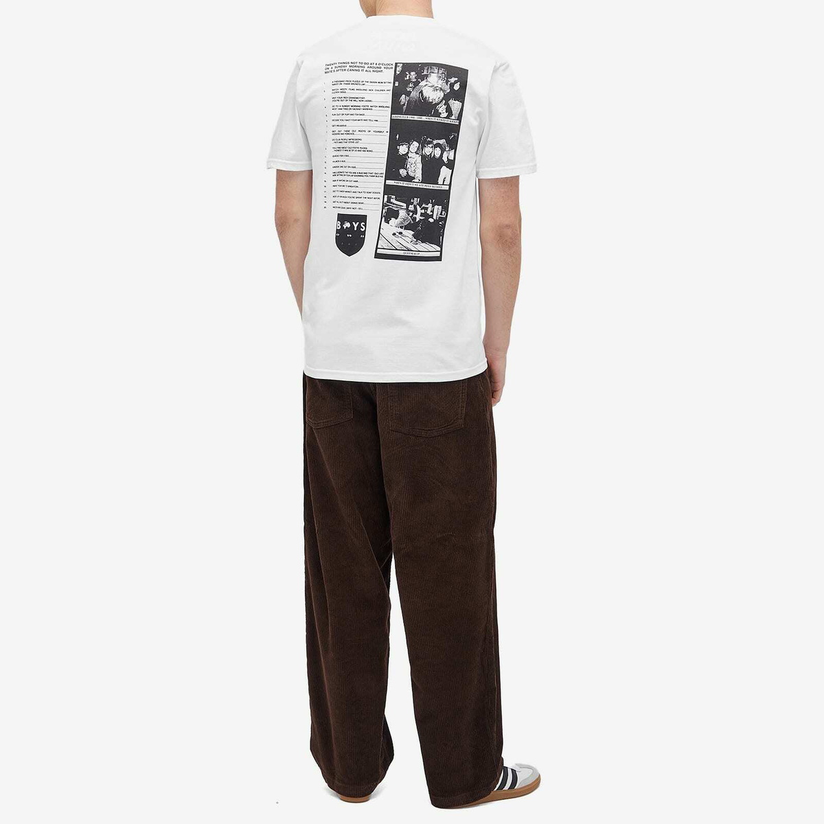 Boys Own Men's Twenty Things Not To Do Print T Shirt in White