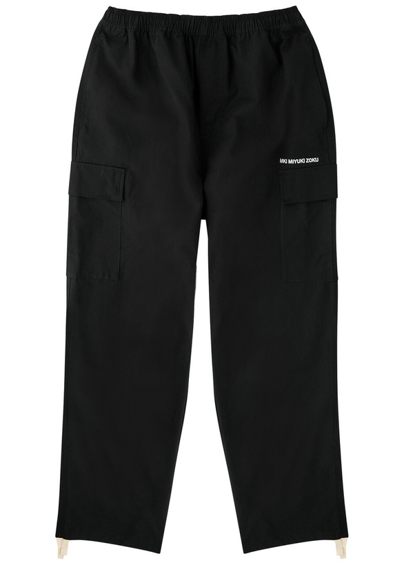 Photo: Mki Miyuki Zoku Logo-embroidered Ripstop Cotton Cargo Trousers Black