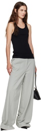 Jean Paul Gaultier Black Overall Buckles Ribbed Tank Top
