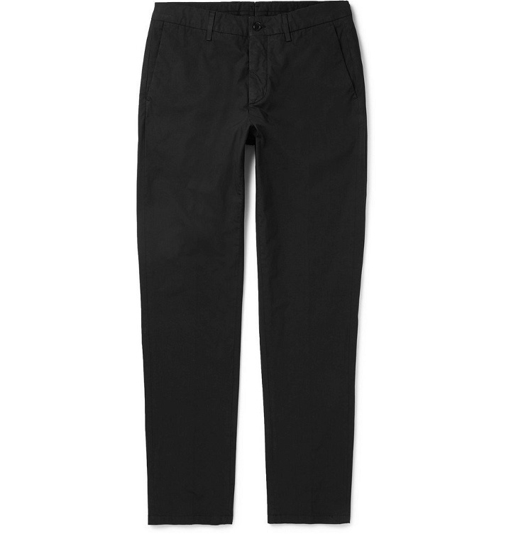 Photo: Dunhill - Slim-Fit Stretch-Cotton Chinos - Men - Black