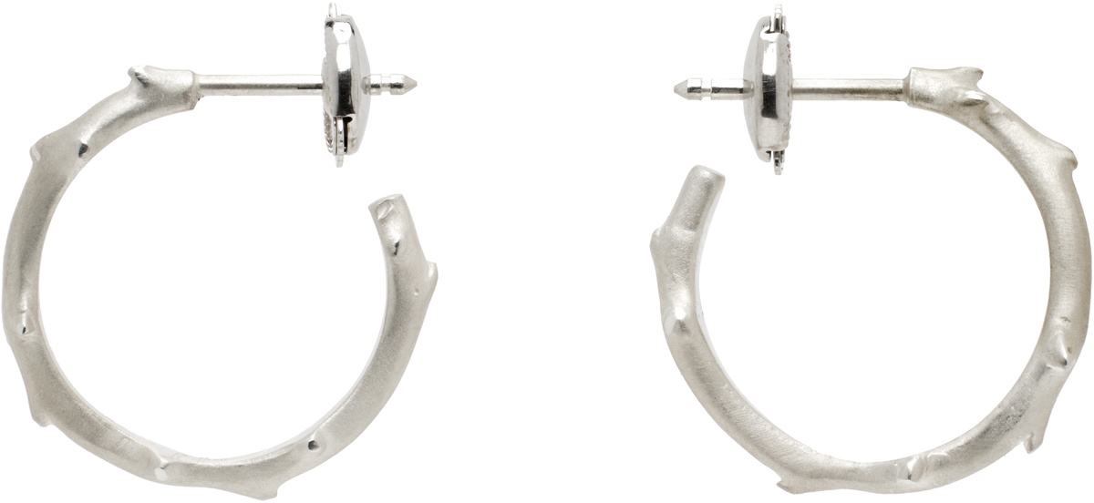Bernard James White Gold FLORA Spina Midi Earrings