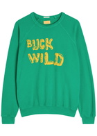 Mother The Biggie Concert Printed Cotton Sweatshirt Green