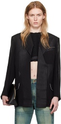 Victoria Beckham Black Fold Detail Blazer