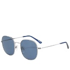 Sun Buddies Helmut Sunglasses in Silver/Dark Blue