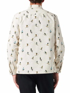 MC2 Saint Barth Man Corduroy Overshirt With Ski Print