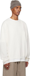 Fear of God ESSENTIALS White Waffle Long Sleeve Crewneck Sweatshirt
