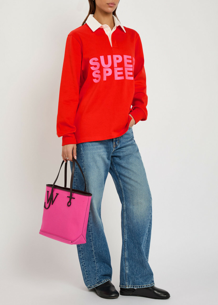 JW Anderson Super Speed Cotton Polo Shirt Red
