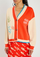 Never Fully Dressed Cream and Red Sol De Palma Knit Cardigan