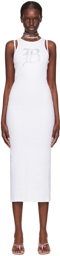 Photo: Blumarine White Graphic Midi Dress