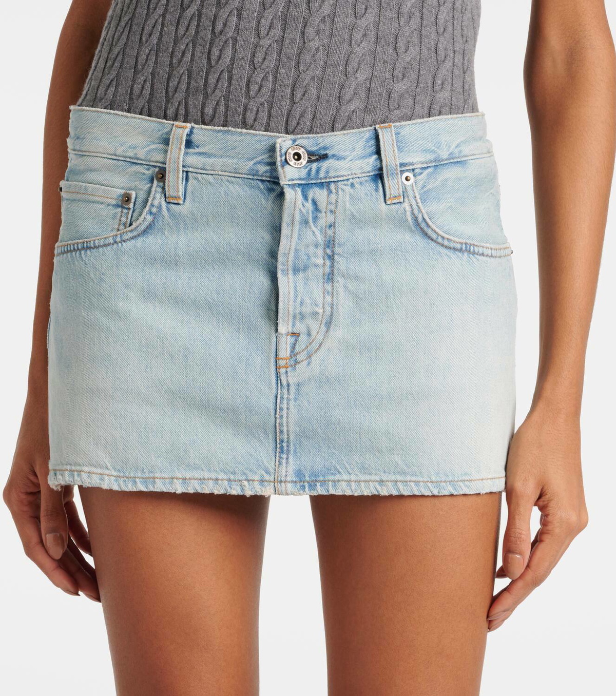 Miu Miu Logo denim miniskirt Miu Miu