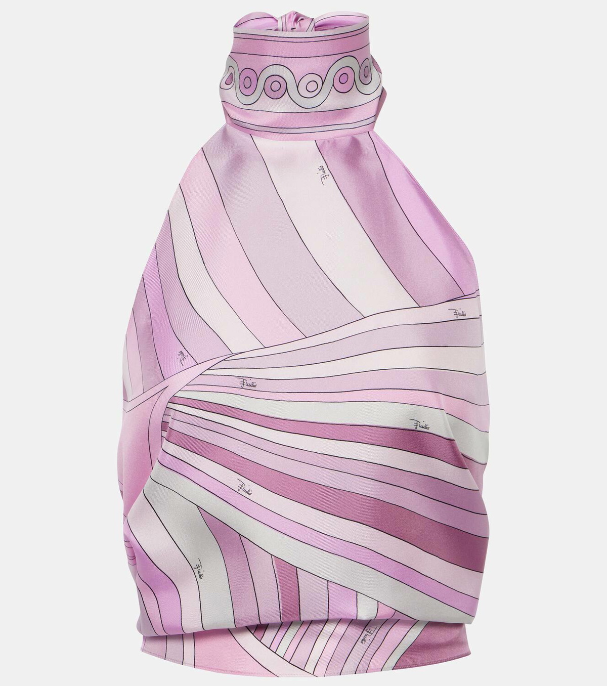 Pucci Iride cropped halterneck silk top Emilio Pucci