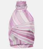 Pucci Iride cropped halterneck silk top