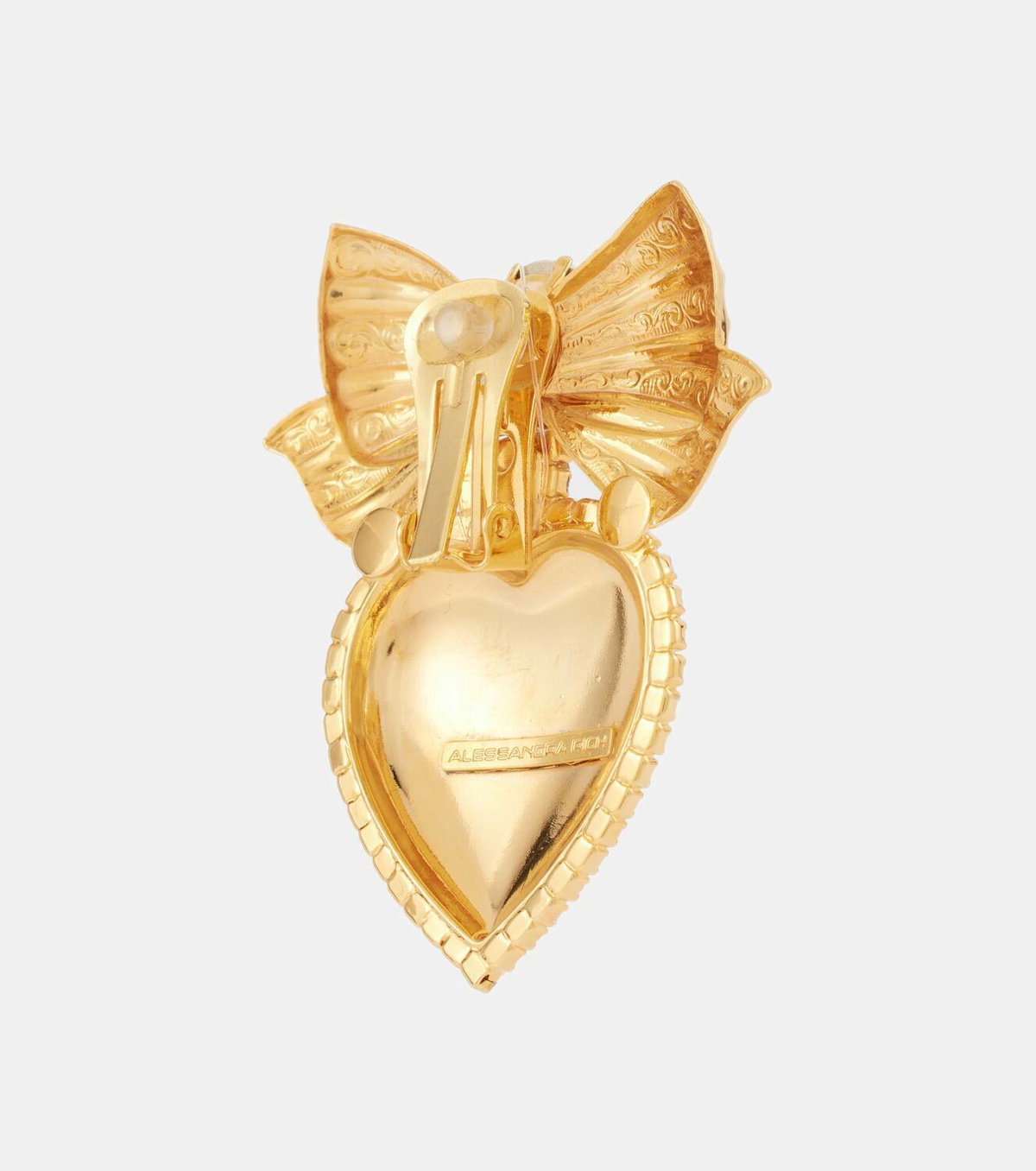 Alessandra Rich Heart embellished clip-on earrings