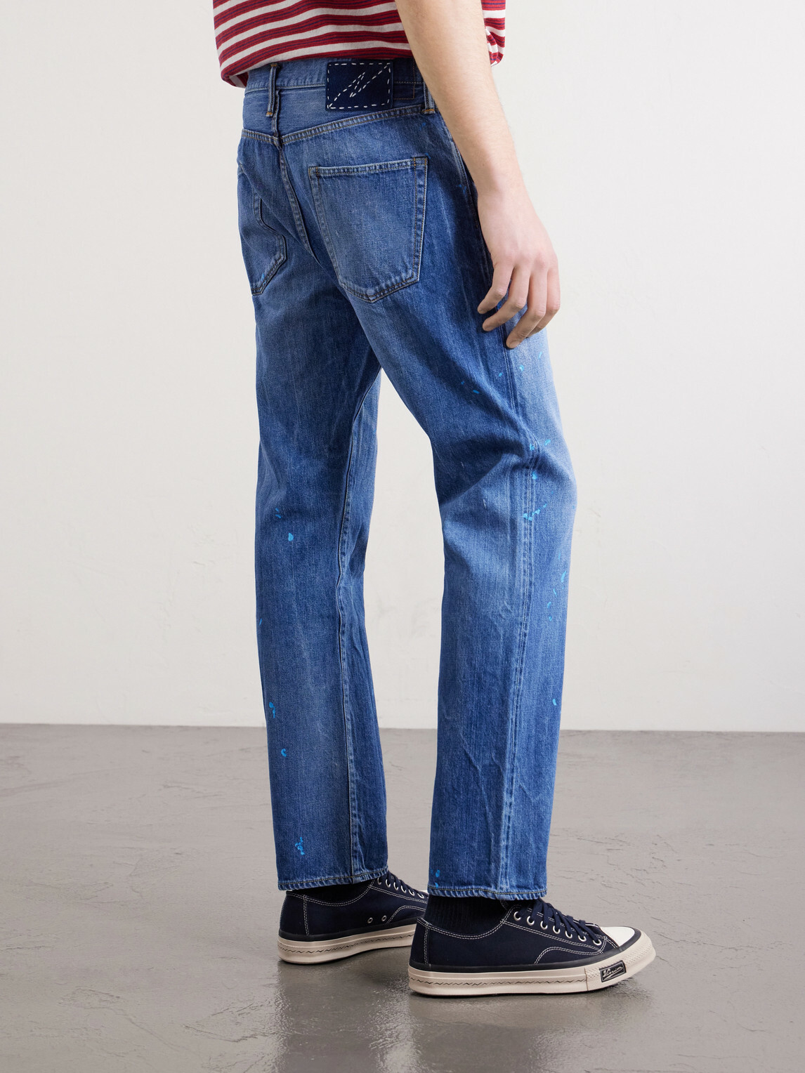 Visvim - Social Sculpture 11 Slim-Fit Straight-Leg Paint-Splattered Jeans - Blue