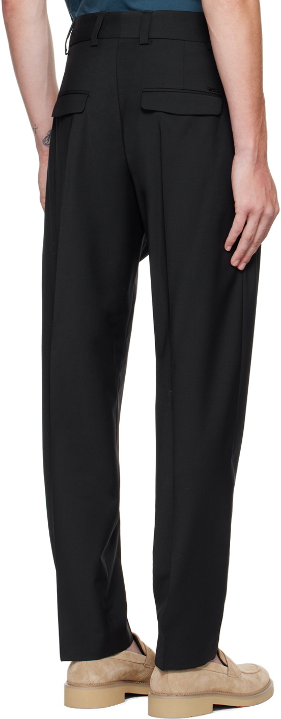 Hugo Black Pleated Trousers Hugo Boss