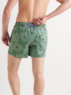 Atalaye - Dorrea Mid-Length Printed Recycled Swim Shorts - Green